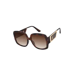 Chic Oversize Square Sunglasses in Oatmeal & Tortoise