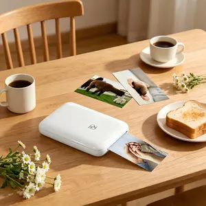 Han Yi Mt53 Portable Color Photo Printer, Bluetooth-compatible Mini 3 Inch Pocket Printer, Ideal for Students, Travel Bloggers, Family Photos, Gifts