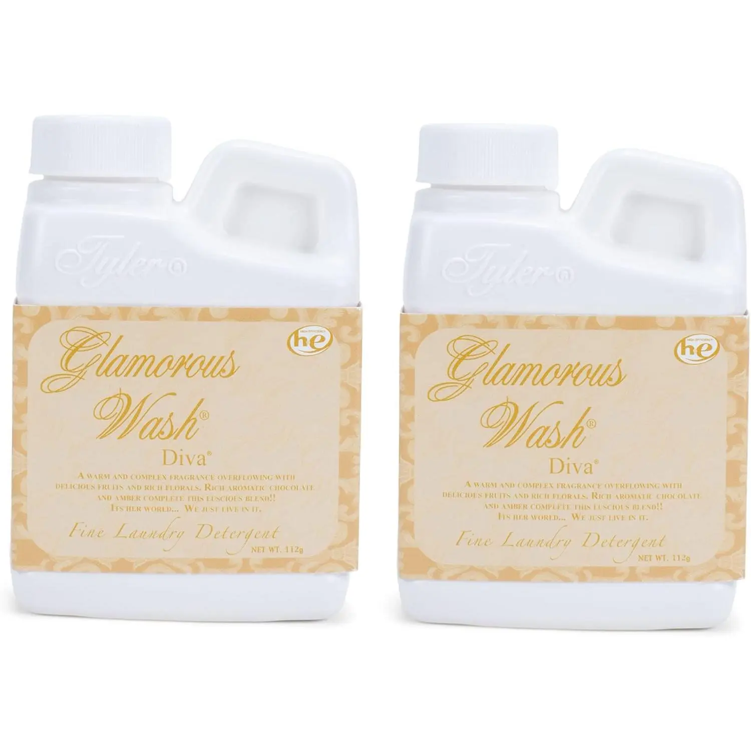 Glamorous Wash 4 ounce Fine Laundry Detergent Pack of 2, Diva