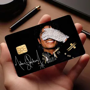 MJ Rhinestone Glove Card Sticker, Michael Jackson Glitter Credit Card Skin, Retro Pop Music Legend Debit Card Decals, MJ Fan Gift