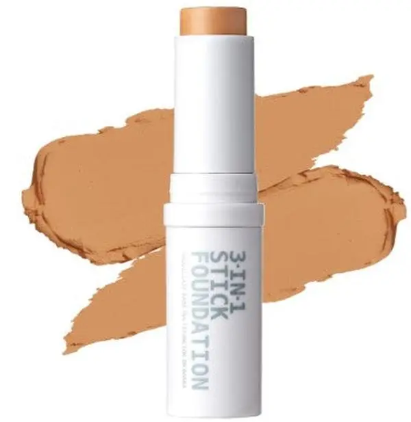 Ruby Kisses 3-in-1 Hydrating Makeup Stick, Full Coverage Foundation, Concealer & Contour for a Dewy, Glowing Natural Look, Chestnut, 1.13 oz, Makeup Routine, Clean Girl Makeup