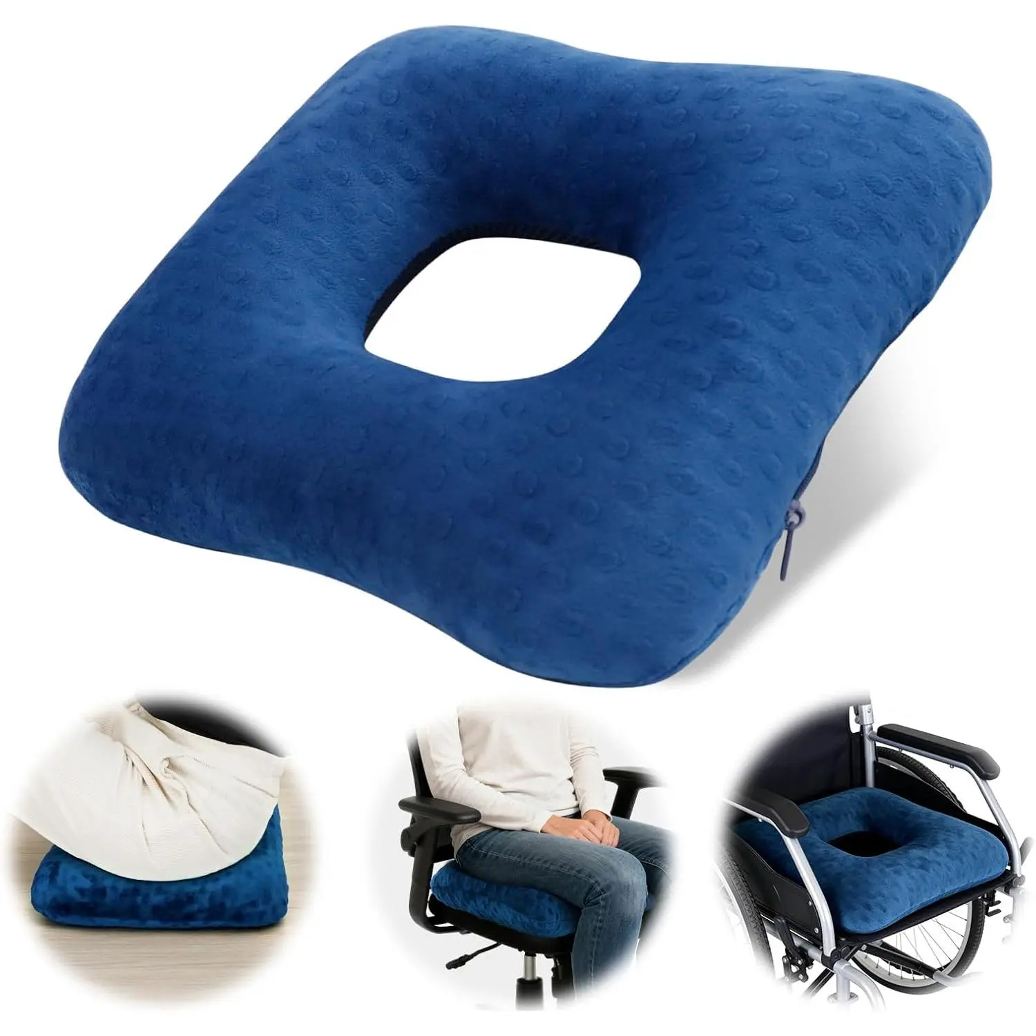 Donut Pillow for  ,  Cushion    Pillow,   Cushions with Non-Slip Base for , , ,Blue