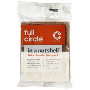 Full Circle In a Nutshell™, Walnut Scrubber Sponges, 2 Count