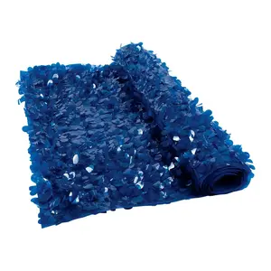 3 Ft. x 15 Ft. Dark Blue Floral Vinyl Sheeting Photo Backdrop