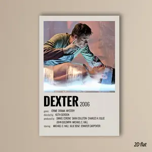 1PC 2D FlatDexter Crime Drama Frameless Printed Waterproof Canvas, Suitable for Office, Cafe, Home, Living Room, Bedroom, Classroom, or Kitchen Wall Decoration. It's a Beautiful Movie Theme Gift
