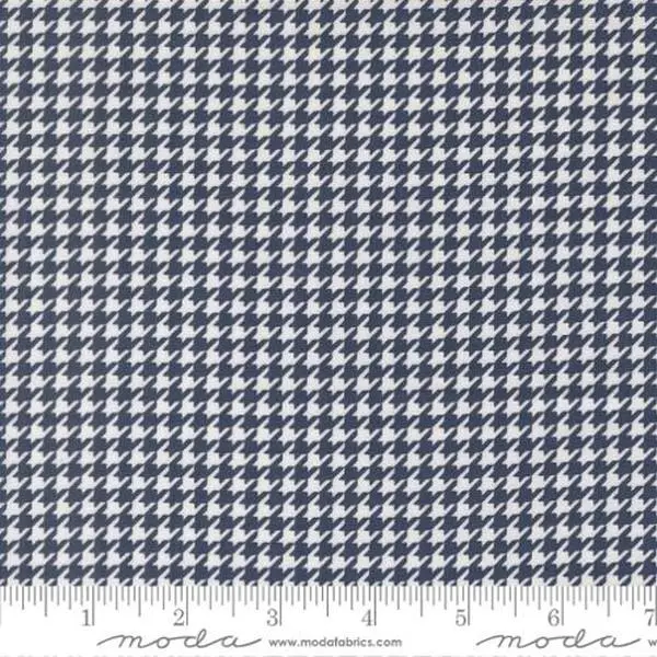 Fabric Moda Navy Houndstooth Delightfully Yours by the Quarter Yard 37702-19