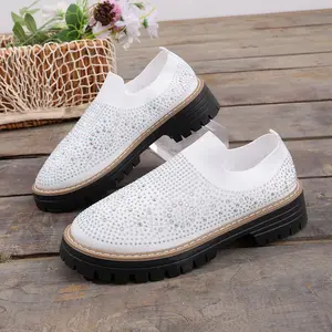 Women's Comfortable Slip On Loafers with Thick Platform Sole Breathable Non Slip Casual Shoes for All Seasons Durable Everyday Wear Fashionable Trendy Footwear