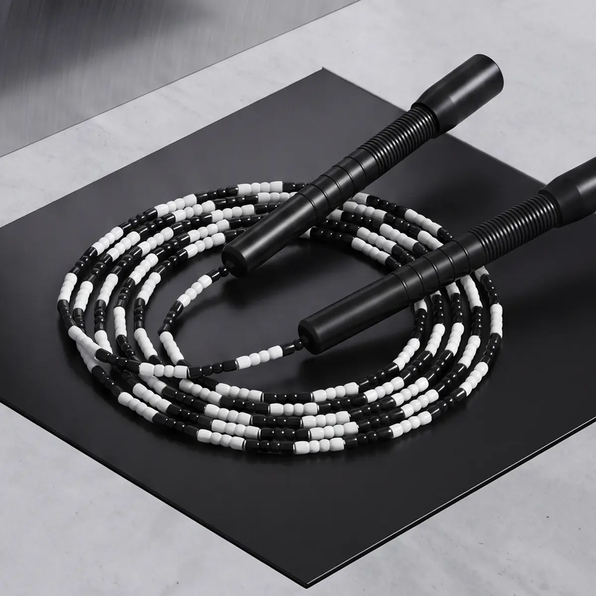 YUEDONG Tangle-Free PET Beaded Jump Rope - Adjustable, 20cm Non-Slip Handles, Workout Equipment for Beginners, Home Workout & Indoor-Outdoor Full-Body Fitness