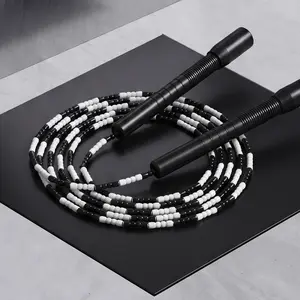 YUEDONG Tangle-Free PET Beaded Jump Rope - Adjustable, 20cm Non-Slip Handles, Workout Equipment for Beginners, Home Workout & Indoor-Outdoor Full-Body Fitness