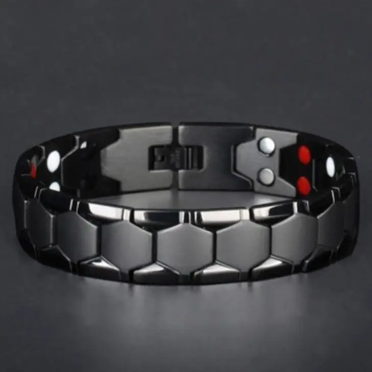 TY520 Men's Bracelet Double Row Ultra Strength Titanium Steel Magnetic Bracelet Gift for Friends and Family Men