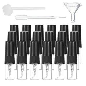 Portable Lightweight Perfume Bottle Set, 21pcs/set Including 18pcs 2ml Empty Cosmetic Makeup Perfume Spray Bottle and 3 Accessories, Refillable Perfume Atomizer Bottle, Travel Sprayer Bottle, Perfume Dispenser, Skin Care Tools