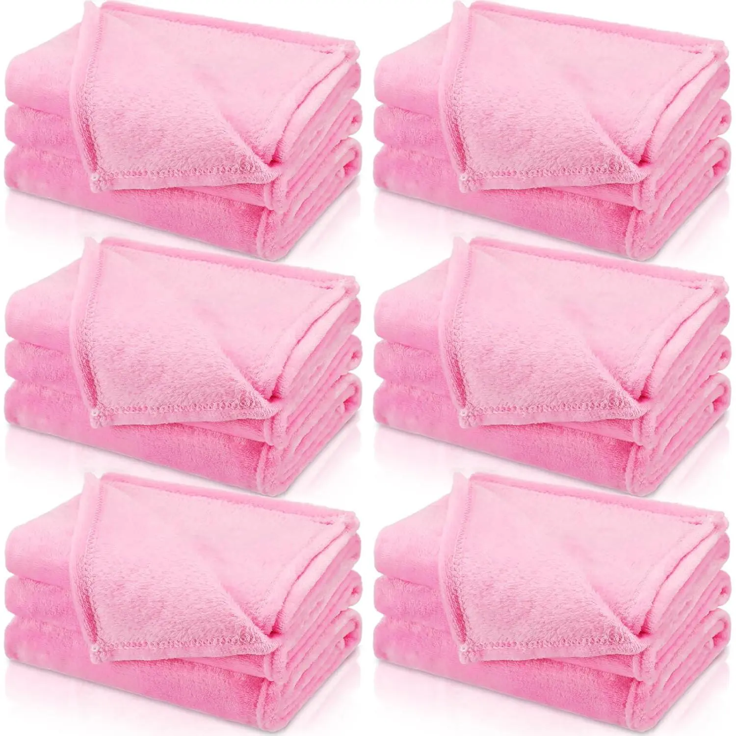 6 count Fleece Throw Blanket Bulk for  Girl Soft Plush Flannel Throw Sleepover Slumber Movie Night Galentine's Graduation Party Office(,51 x 71 Inch)