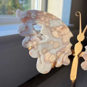 Pastel Blue Flower Agate Butterfly Crystal