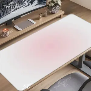 Mouse Pad White Pink Gamer printon demand New Mousepad XXL Mechanical Keyboard Pad Natural Rubber Office Non-Slip Soft Table Mat