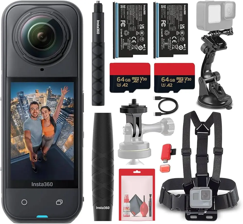 Insta360 X5 Action Camera - 8K Resolution, 360-Degree Capture, Waterproof Design