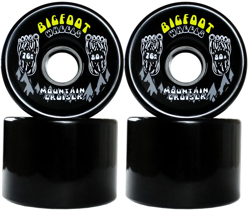 Bigfoot Longboard Wheels - 76mm Mountain Cruiser Black