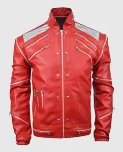 Michael Beat It Red Leather Jacket