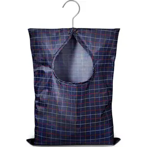 Handy Laundry Clothespin Bag - 11" x 15" - Holds 100 Medium-Sized Clothes Pins, Water-Repellent Material, Hook for Hanging and Effortlessly Sliding on the Clothesline with an Extra-Large Opening.