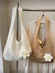 Boho Fashion Crochet Handbag, Boho Style Crossbody, Single Shoulder Woven Beach Bag, Perfect for Vacation, Lightweight and Stylish, Ideal for Travel