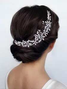 Rhinestone Decorated Bridal Headband, Elegant Pearl Decorated Headband for Wedding Bridal Party Formal Occasions, Fashion Hair Accessories for Women, Tiara