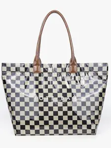 Checkerboard Pattern Stylish Tote Bag, Casual Versatile Handheld Bag, Minimalist Transparent Commute Large Capacity Bag for Women, Trendy Commuter Bag, Trendy Commuting Bag
