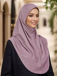 Instant Hijab Crystal Linen Single Color Headscarf, Breathable Sweat-Wicking Abaya Accessory, Suitable for Casual Daily Wear, Modest Hijab