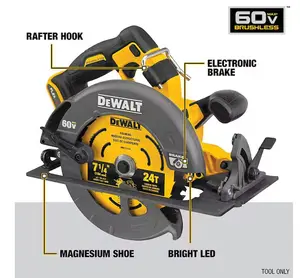 DEWALT FLEXVOLT 60V MAX Cordless Brushless 7-1/4 in. Circular Saw with Brake (Tool Only)