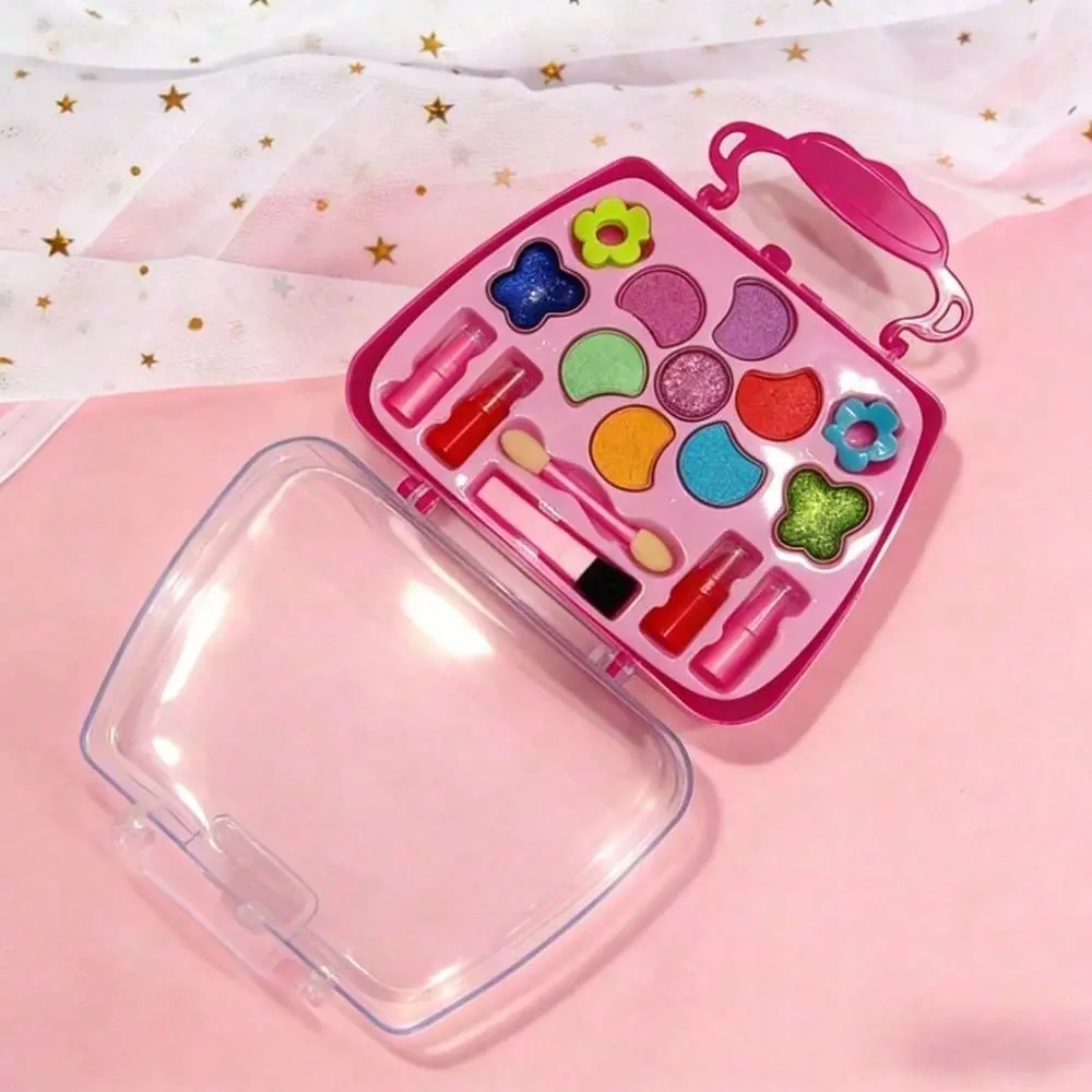 1pc Children's Simulated Makeup Toy Set - Portable Colorful Eyeshadow-Lipstick Toy Box for Girls' Costume Role-Playing, Stress Relief, Little Girls' Birthday Gifts