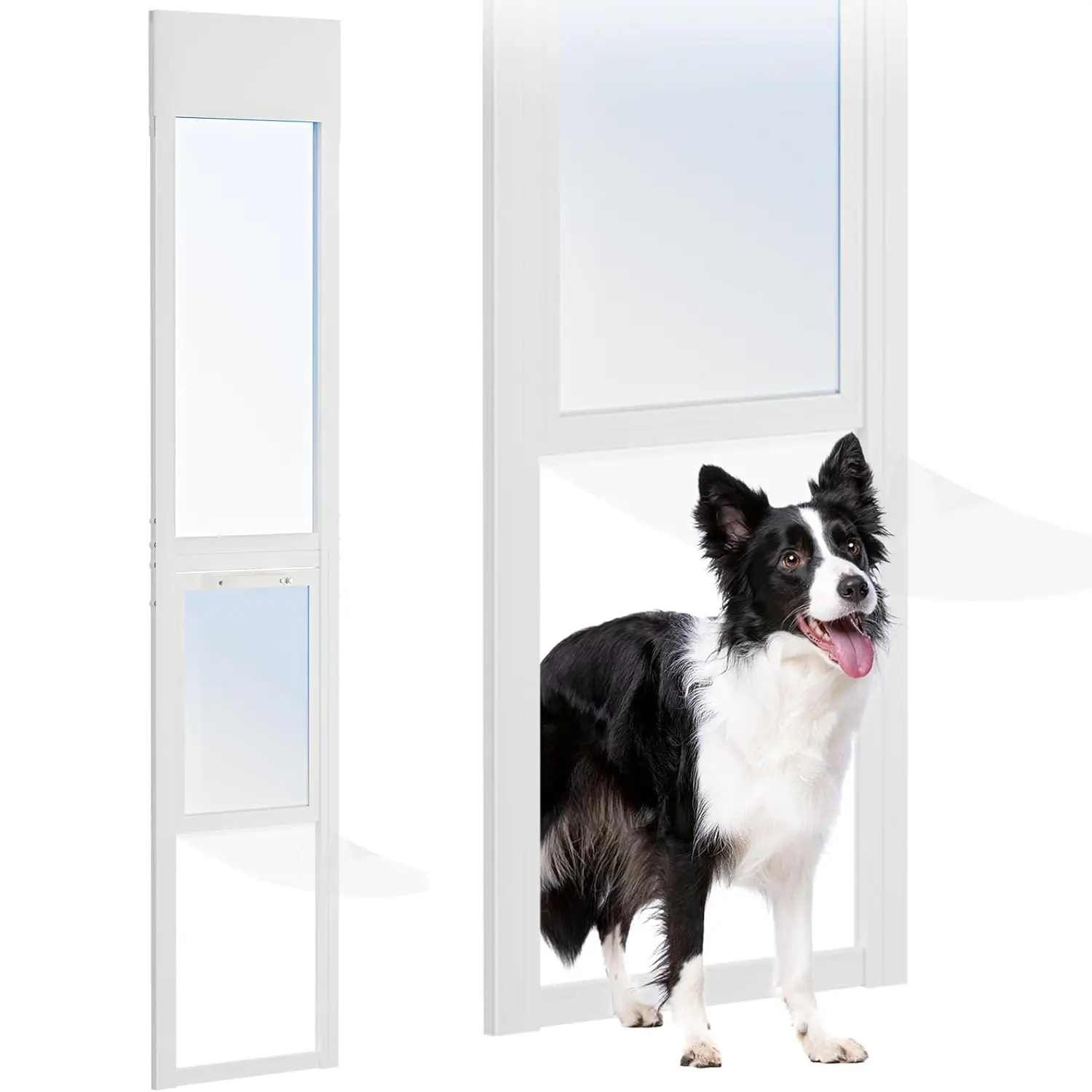ABORON Dog Door for Sliding Glass Door, Doggy Door for Sliding Glass Doors Large Dog Up, Sliding Door Dog Door Insert, Adjustable Height 74.8" to 80.71" sohochic