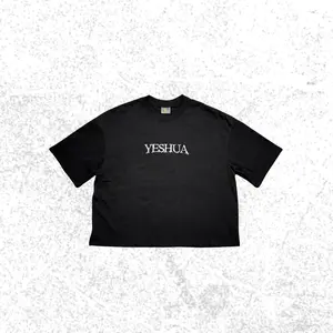 YESHUA Cropped Oversized Embroidered Tee
