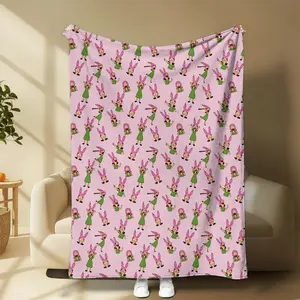 Pink Bobb's Burgerrs Louiise Blanket, Bunny Ears Girl Cartoon Fan Room Decor For Kids Adults, Holiday Gift Idea | 300326.R3041.ID00