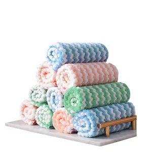 10 Counts Microfiber Cleaning Cloth, Super Soft Absorbent Dish Towels Rags Cloths for Washing Dishes and Kitchen Drying, Random Colors