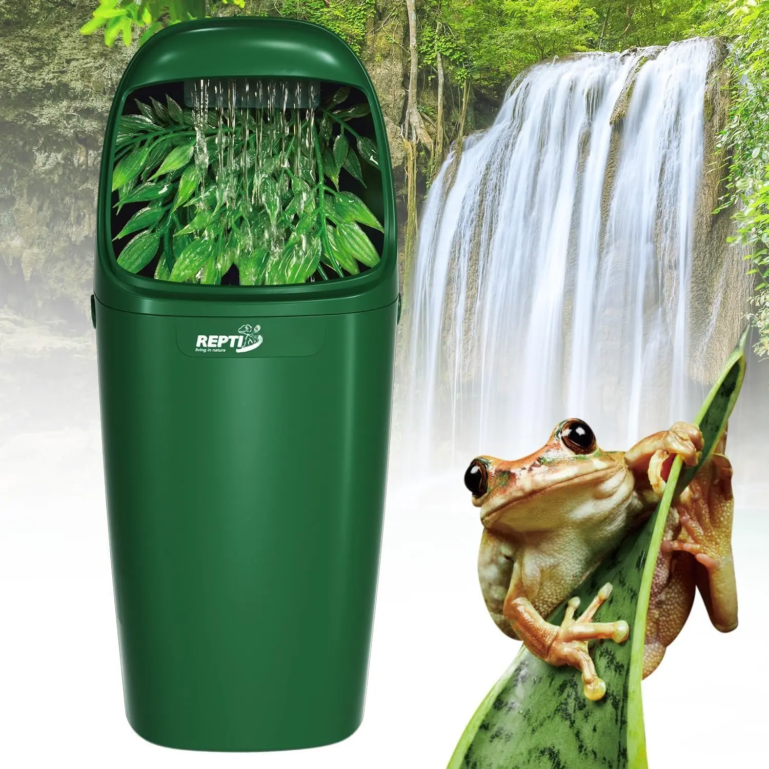 le Waterfall Automatic le Drinking Fountain Water Dispenser, Chameleon Water Fountain Water Dripper for Bearded Dragon Iguana Frog Gecko