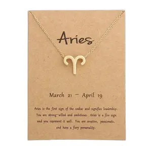Aries Gold Necklace - Elegant Symbol of Power & Determination woman non
