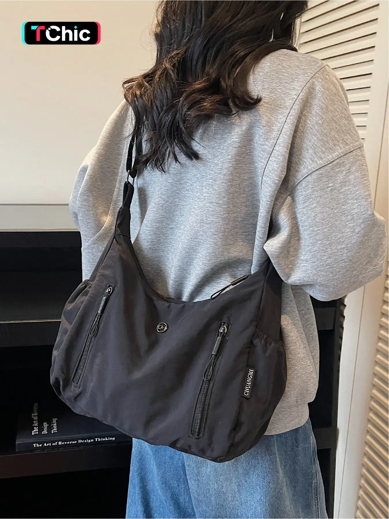 Casual versatile crossbody bag, Crossbody shoulder handbag, Crossbody Tote Bag, Multifunctional commuter bag, Casual fashion bag, solid color, single shoulder bag, multiple pockets, trendy armpit bag suitable for work, shopping, daily commuting