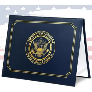 Citizenship Certificate Holder,   Citizenship Gifts, PU Naturalization Certificate Holder with   Seal, Certificate Cover with Padded, Standard Size