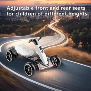 12V Electric Kids Go Kart, Foldable Ride-On Toy for Ages 3-6, Adjustable Seat, 4 EVA Wheels, White Outdoor Fun Toy for Boys and Girls