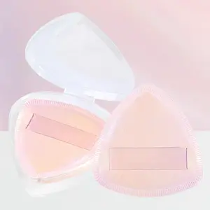 Air Cushion Puff with Storage Box, Triangle Puff, Triangular Soft Wet and Dry Makeup Setting Sponge, Makeup Tool for Women & Girls, Triangle Powder Puff, Beauty