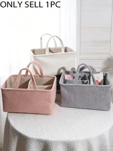 Soft Lightweight multi-compartment storage basket Organiser with handle, portable large capacity women's storage bag, home bathroom cosmetic storage, Storage Organizers, ONLY SELL 1PC