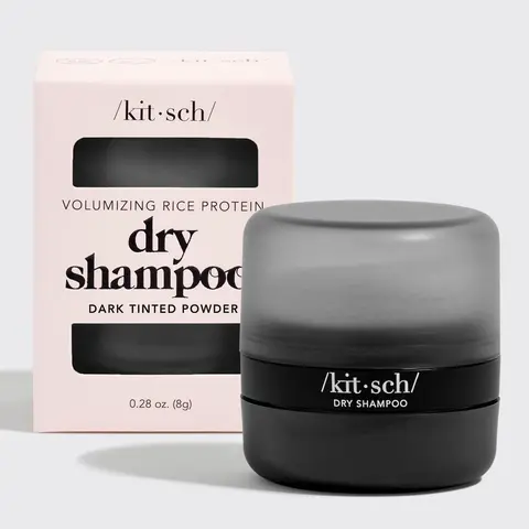 Kitsch Dry Shampoo Powder with Rice Protein for Women & Men - Volumizing, Unscented, No White Cast, Organic, Paraben Free, for Oily & Dark Hair - 8g