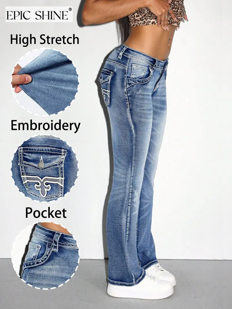 y2k rhinestone pocket jeans - TikTok Shop