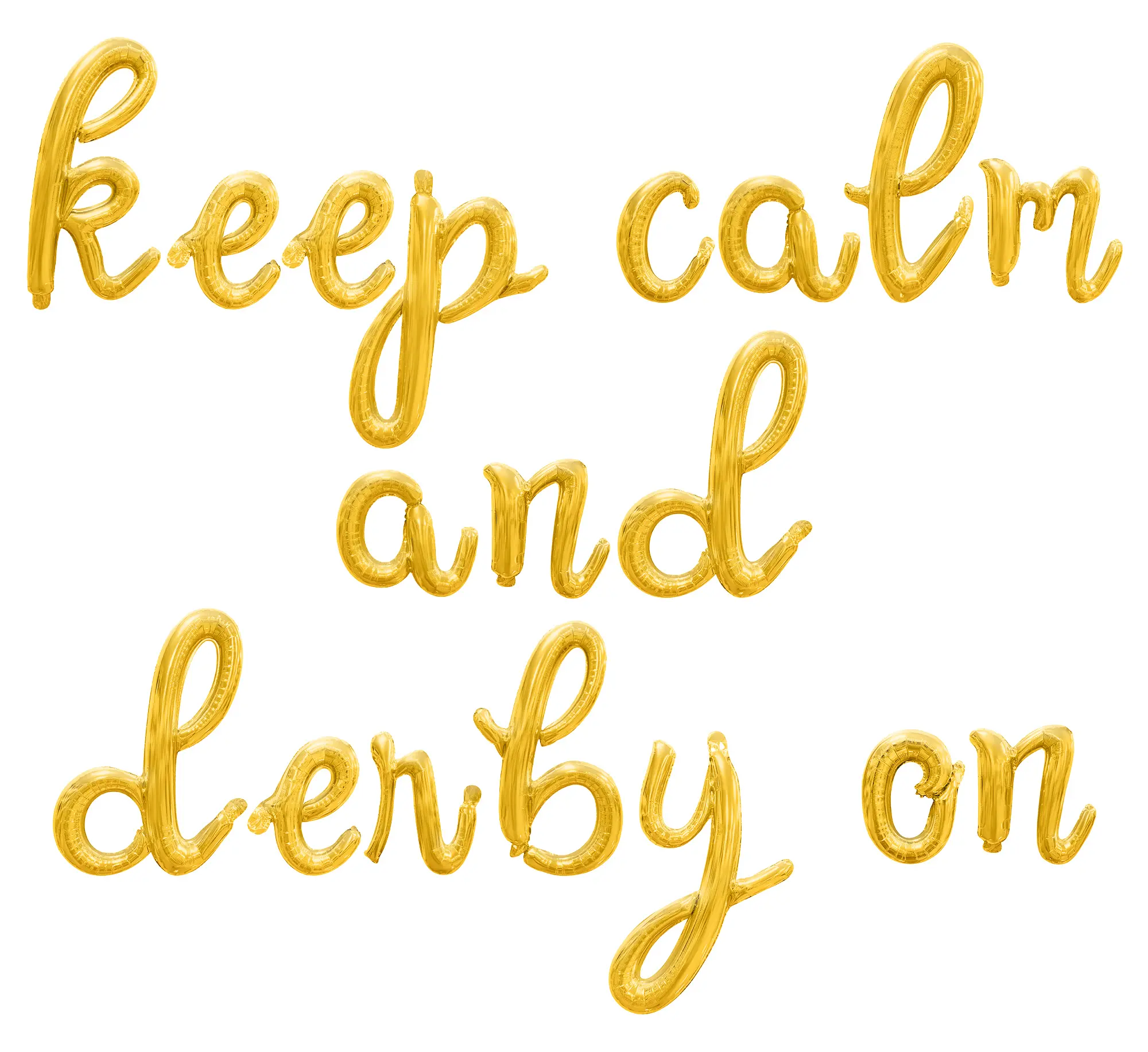 Cursive Script Letter Balloons - KEEP CALM AND DERBY ON 16" Inch Alphabet Letters Foil Mylar Balloon Kentucky Derby Party Banner