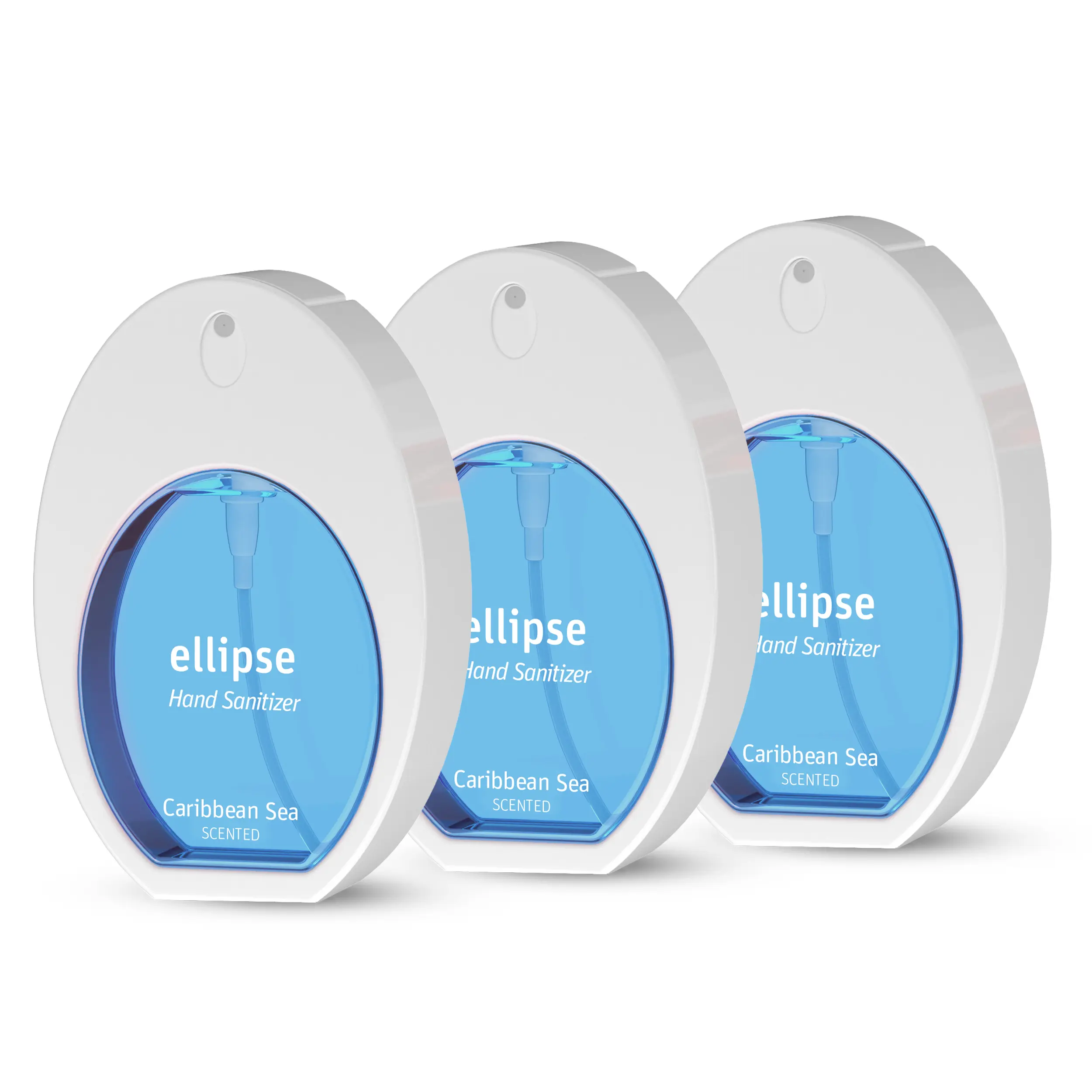 ellipse Caribbean Sea Scented Aroma Hand Sanitizer Spray - 3 Pack, 1.28 Fl Oz Portable Anti Bacterial Ethyl Hand Cleaning Product, Quick-Dry Natural Fruit Scent Formula, Travel-Size Aesthetic Bottle, Anti Bacterial Hand Sanitizers