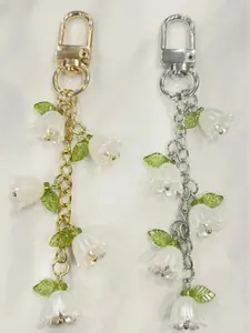 Orchid Design Keychain, Cute Keychain for Women & Men, Fashion Accessories for Bag Decoration, Trendy All-match & Exquisite Keychain for Birthday Gift, Bag Pendant Keychain