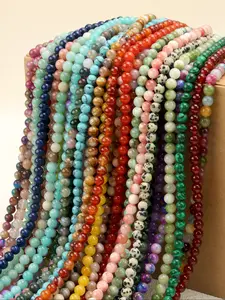 6mm Natural Crystal gemstone String, 15 Inch Jade Beads for Jewelry Making, High Quality Handmade Materials, Seed Beads