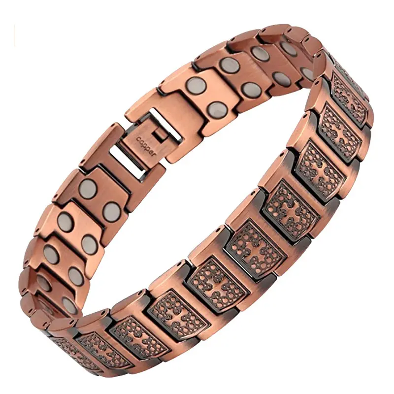 ZORVINE 99.9% Pure Copper Magnetic Cross Bracelet for Men and Women, 3500 Gauss Magnets, Antique Copper Bracelet, Men’s Jewelry, Cross Bracelet, Copper Jewelry Set, Matching Bracelets, Non Tarnish Fashion Jewelry, Accessories for Men