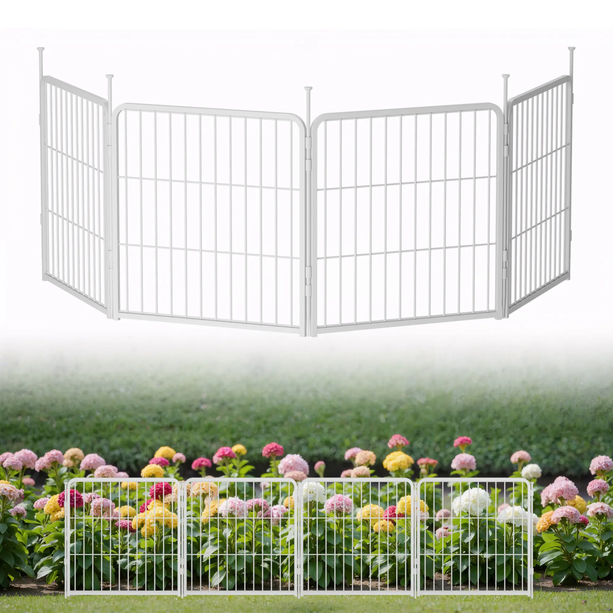 24 in(H) x 7.4 ft(L) 4 Panels no Gate