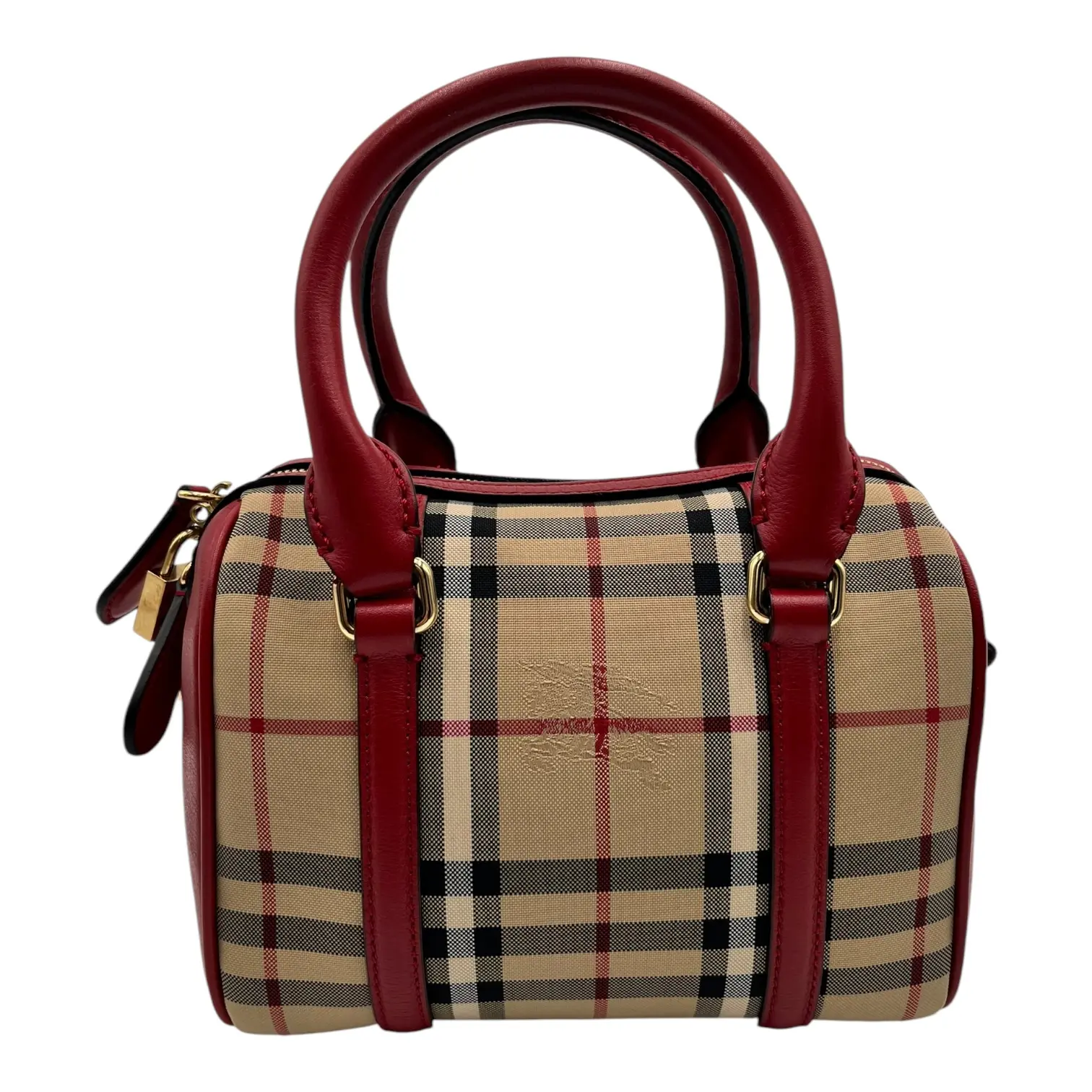 Pre-owned BURBERRY Leather Crossbody Bags ALCHESTER CONVERTIBLE SATCHEL HOUSE CHECK