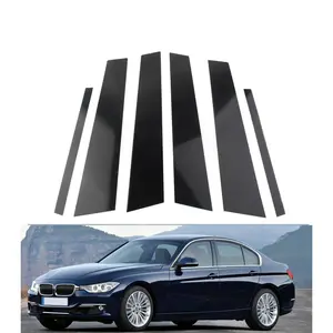 For BMW F30 3-Series 2012-2015, 6Pcs Gloss Black Car Door Window Pillar Posts Trim, Car Accessories