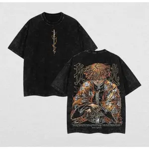 Zenitsu Agatsuma T-Shirt - Demon Slayer t-shirt Menswear Anime Double Printed Oversize Lightweight Acid Washed Tee, Gift For Anime Merch This double-sided printed retro streetwear top is the perfect gift for Demon Slayer fans